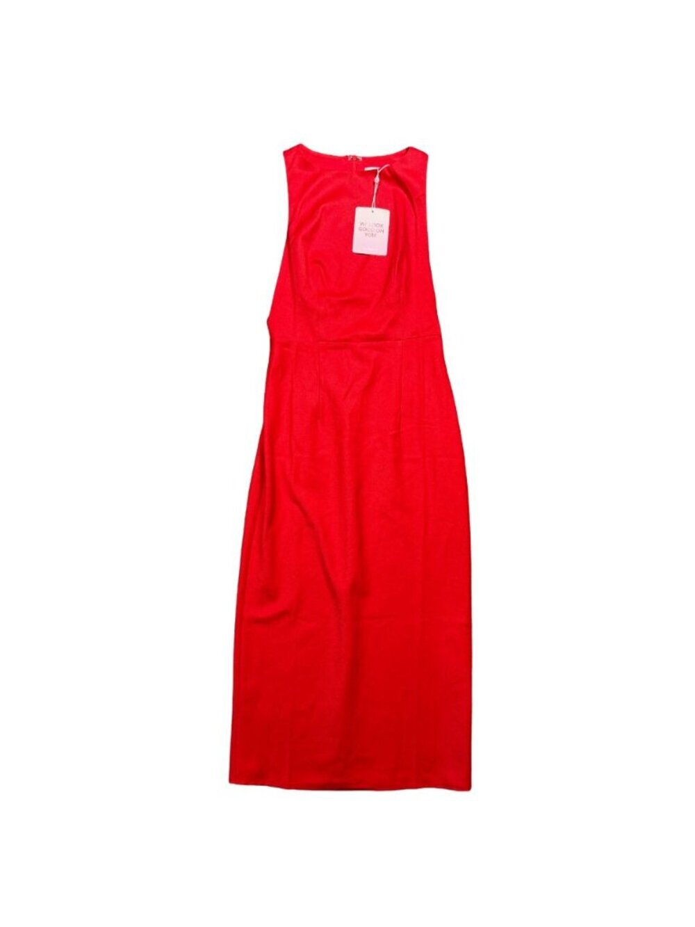 Hello Molly Red Midi Dress Womens S US 4 Sleeveless Bodycon NWT High Neck